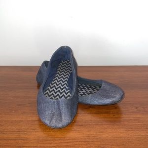 Navy jean flats